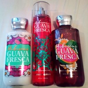 Hibiscus Guava Fresca Bath & Body Works Set of 3